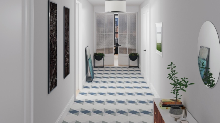 Stemar Pamesa Astract Diagonals Navi 22,3x22,3 Mat Płytka Podłogowa Gres