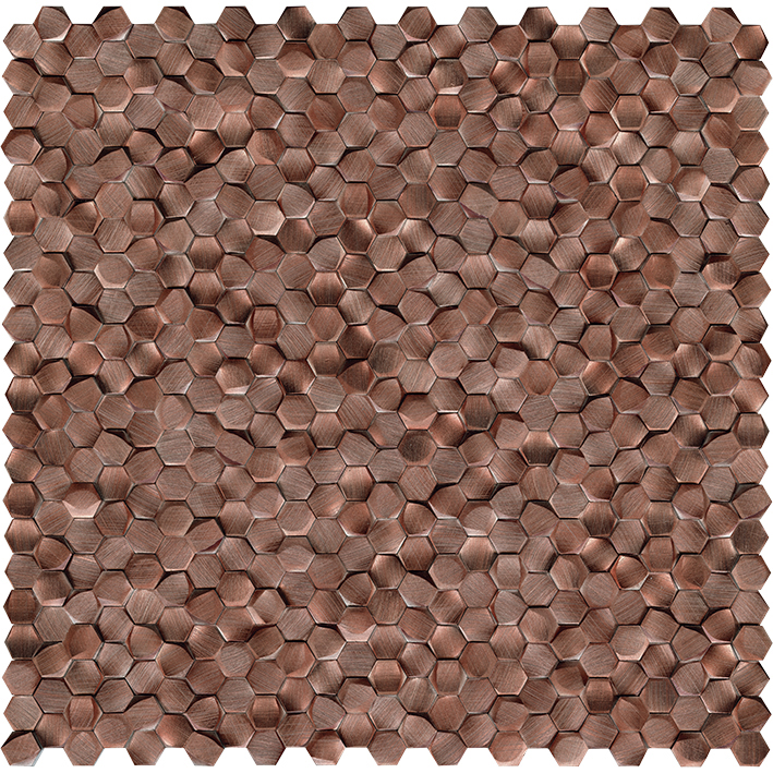 L'Antic Colonial Gravity Aluminium 3d Hexagon Copper 30,1x30,7 - Mozaika — plytka
