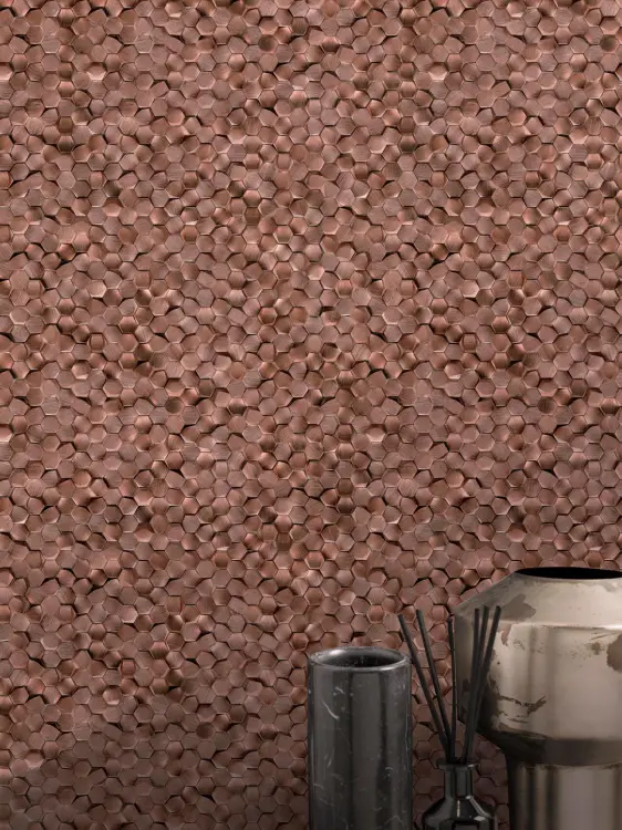 L'Antic Colonial Gravity Aluminium 3d Hexagon Copper 30,1x30,7 - Mozaika — ambient