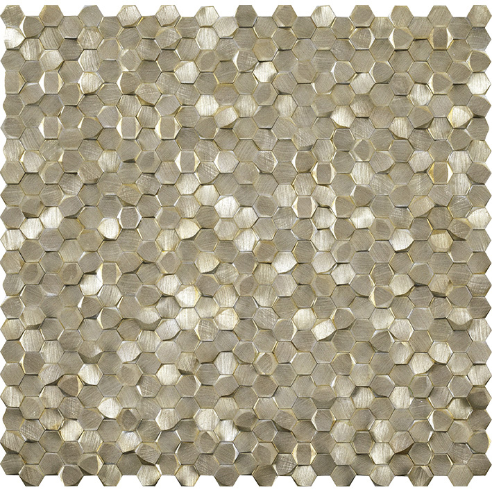 L'Antic Colonial Gravity Aluminium 3d Hexagon Gold 30,1x30,7 - Mozaika — plytka