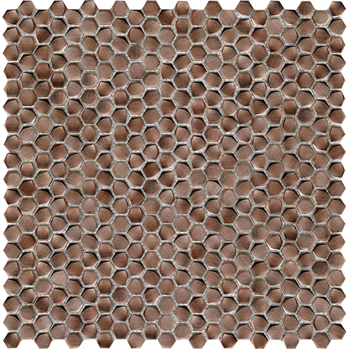 L'Antic Colonial Gravity Aluminium Hexagon Copper 30,4x30,7 - Mozaika — plytka