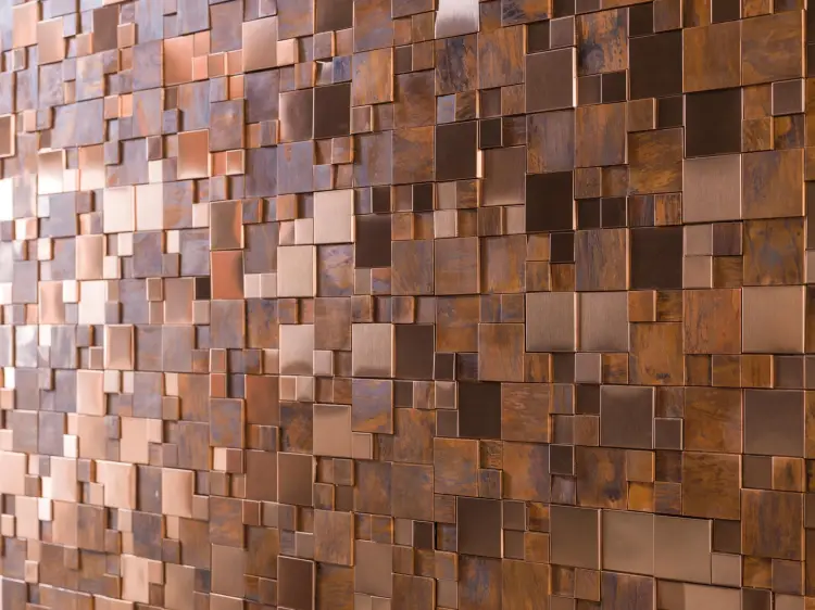 L'Antic Colonial Metal Bronze Mini 3d Cubes 30,5x30,5 - Mozaika — ambient