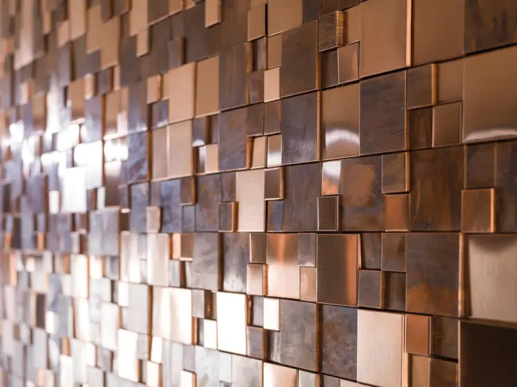 L'Antic Colonial Metal Bronze Mini 3d Cubes 30,5x30,5 - Mozaika — ambient