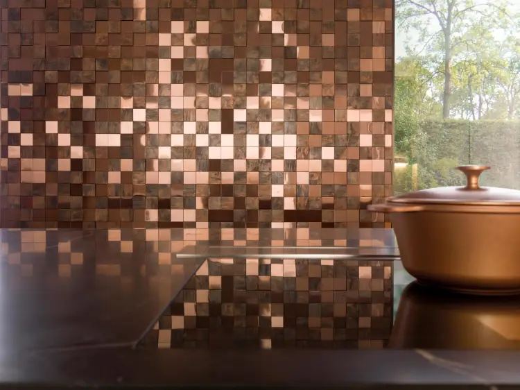 L'Antic Colonial Metal Bronze 3d Cubes 30x30 - Mozaika — ambient
