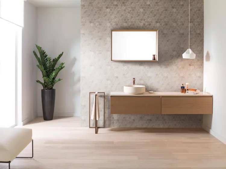 L'Antic Colonial Essential Hexagon Silver Wood 25,8x29,8 - Mozaika — ambient