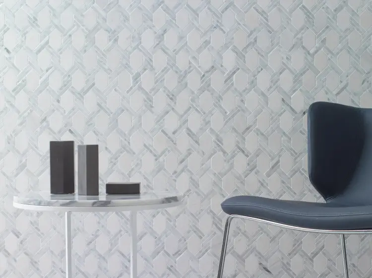 L'Antic Colonial Essential Net Carrara 29,6x32,7 - Mozaika — ambient