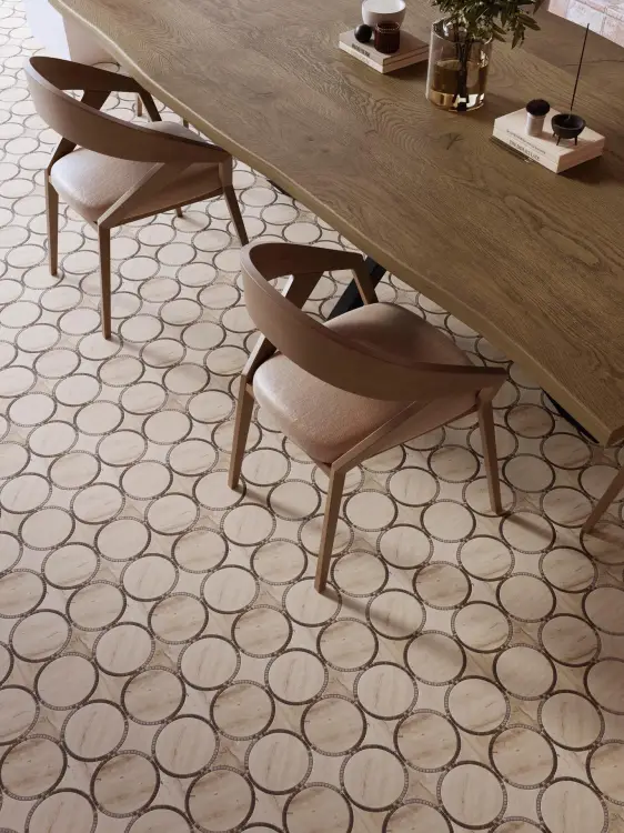 L'Antic Colonial Tempo Circle Beige 29,9x29,9 - Mozaika — ambient
