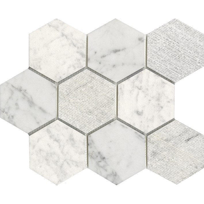 L'Antic Colonial World Hexagon Texture White 25,9x29,9 - Mozaika — plytka