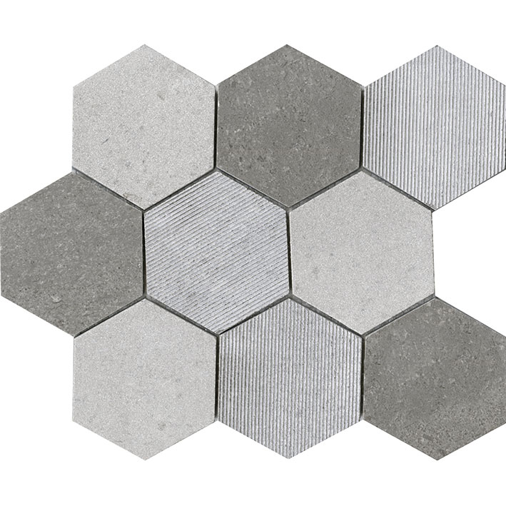 L'Antic Colonial World Hexagon Texture Grey 25,9x29,9 - Mozaika — plytka