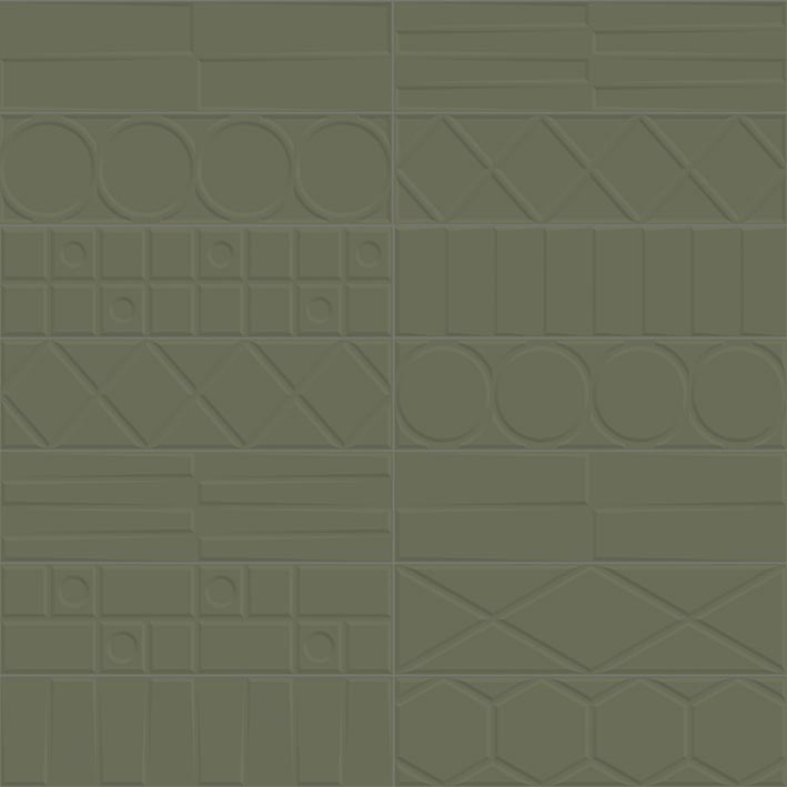 L'Antic Colonial Geo Deco Green 12,35x44,3 — plytka