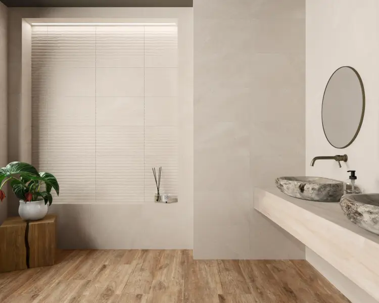 Pamesa Atrium Rlv. rockstone Gris 33,3x55 mat — ambient