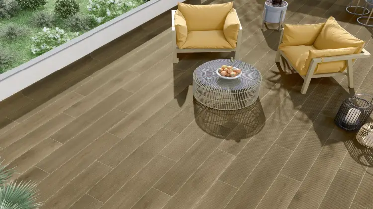 Pamesa Atrium Boreal Taupe 23x120 mat — ambient