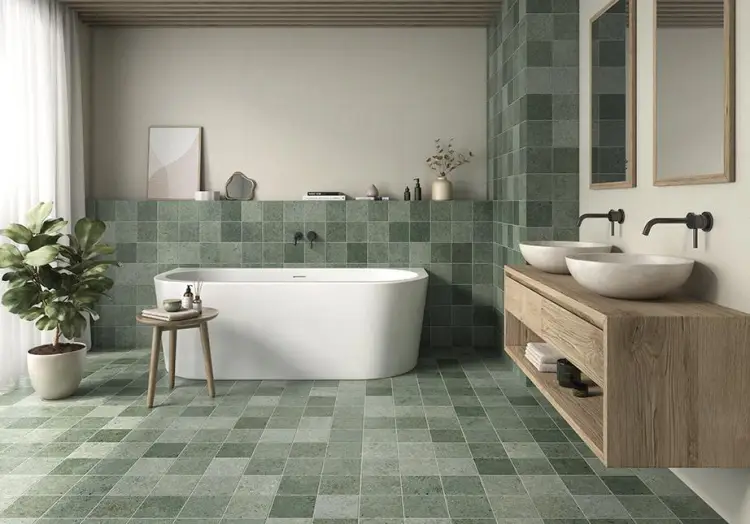 Pamesa Balistone Green 15x15 mat — ambient