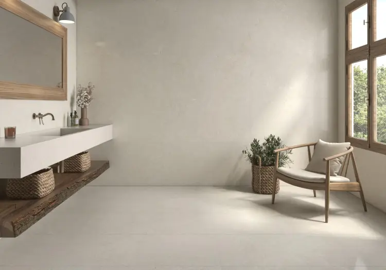 Pamesa Coralstone Perla 120x120 mat — ambient