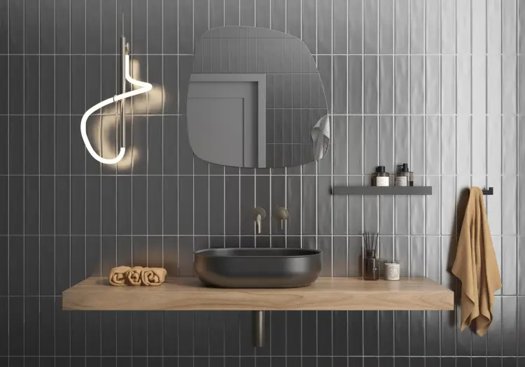 Pamesa Aurea Silver 7,5x30 mat — ambient