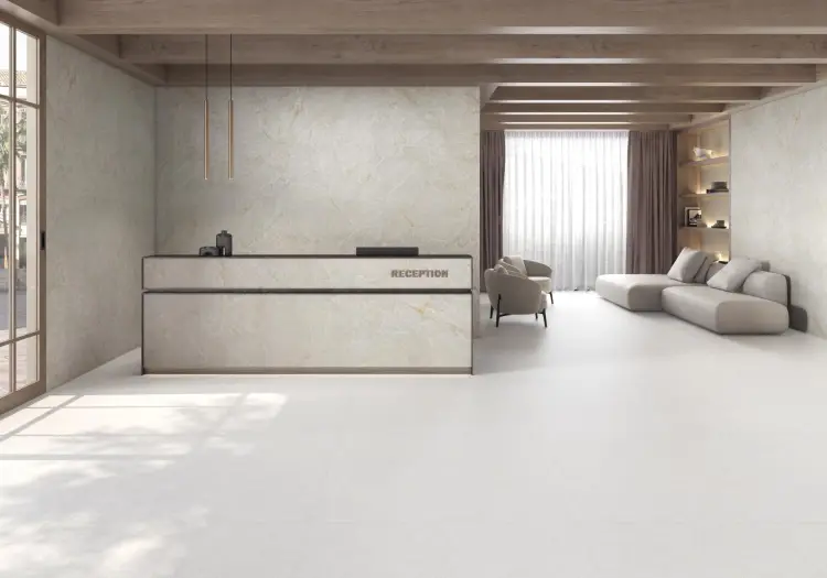 Pamesa Glacier White 120x280 połysk 6 mm — ambient