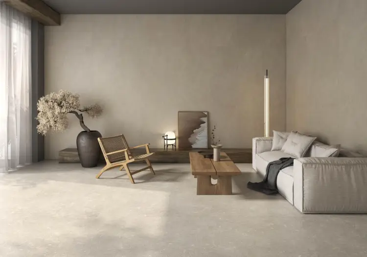Pamesa Dover Greige 120x120 mat — ambient