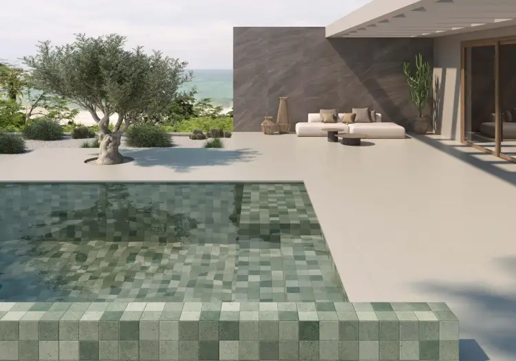 Pamesa Ext aina Stone Sand 120x120 mat antypoślizgowa — ambient