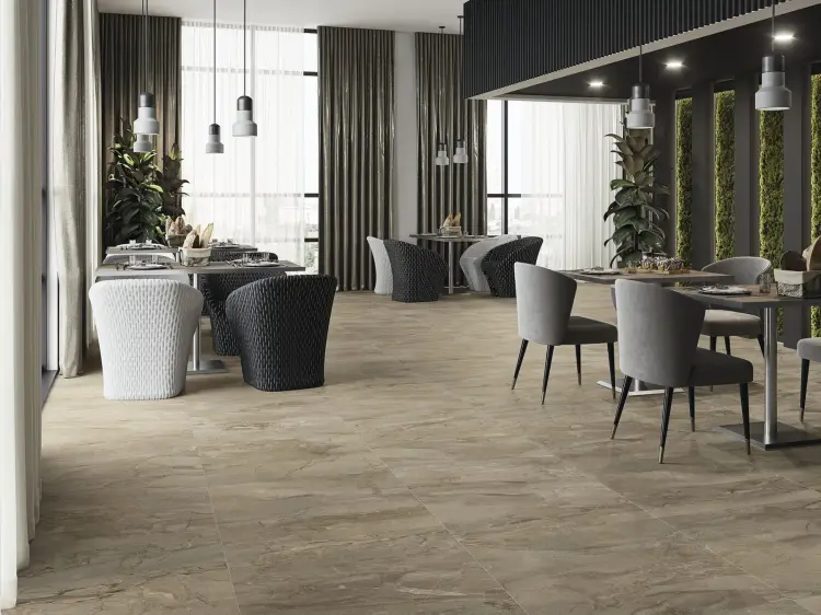 Baldocer Pienza Miele Pulido 80x80 połysk — aranżacja
