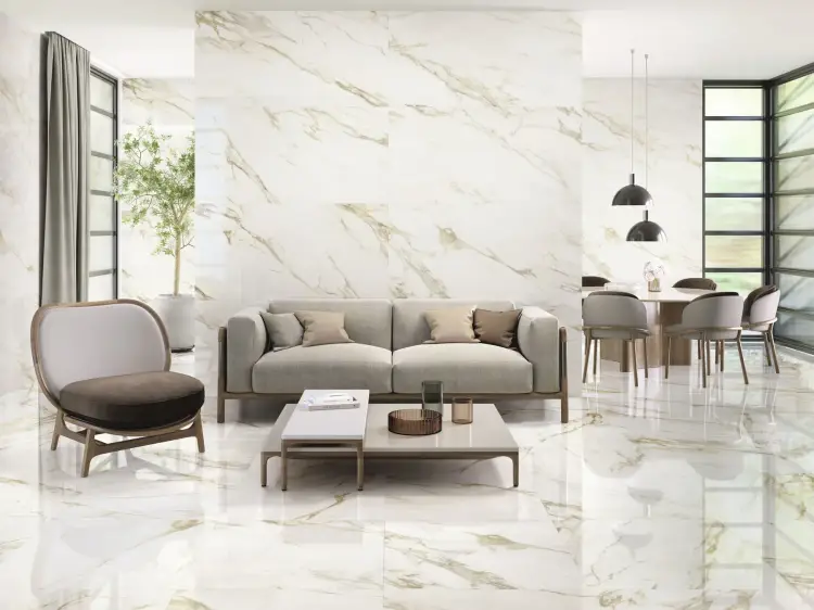 Baldocer Adaggio Gold Pulido 80x80 połysk — aranżacja