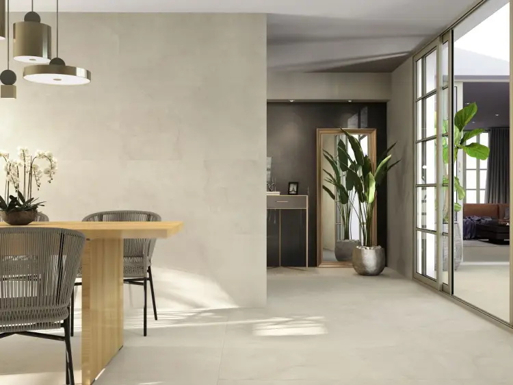 Baldocer Cream Chamber Natural 120x120 satyna — aranżacja
