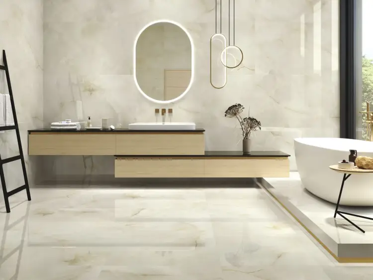 Baldocer Quios Cream Pulido 80x160 połysk — aranżacja