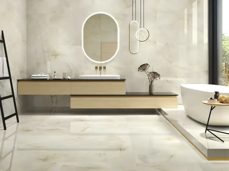 Baldocer Quios Silver Pulido 80x80 połysk — aranżacja