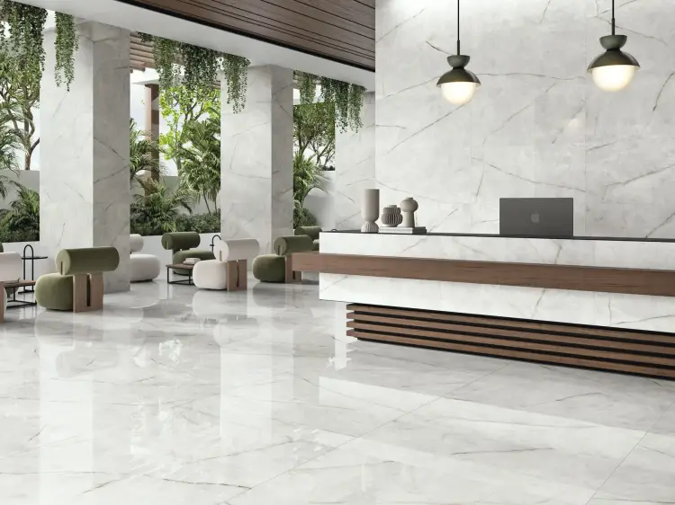 Baldocer Quartz Natural 60x120 mat 6 mm — aranżacja