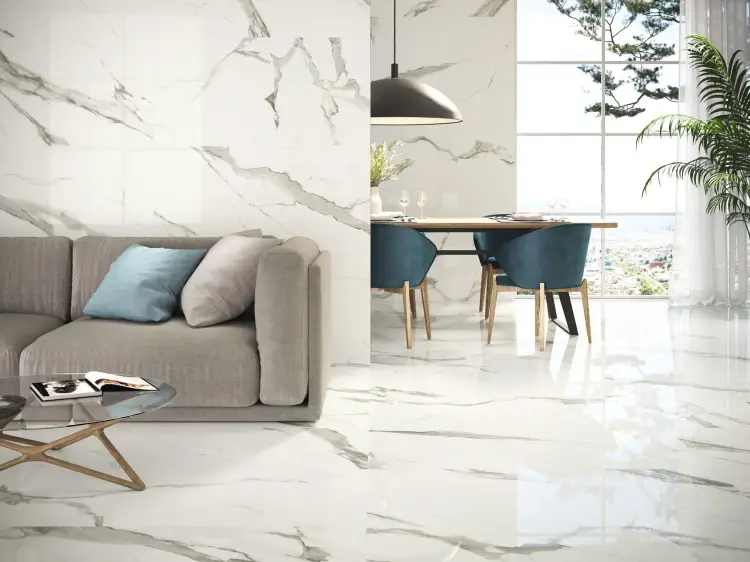 Baldocer Statuario Pulido 60x120 połysk 6 mm — aranżacja