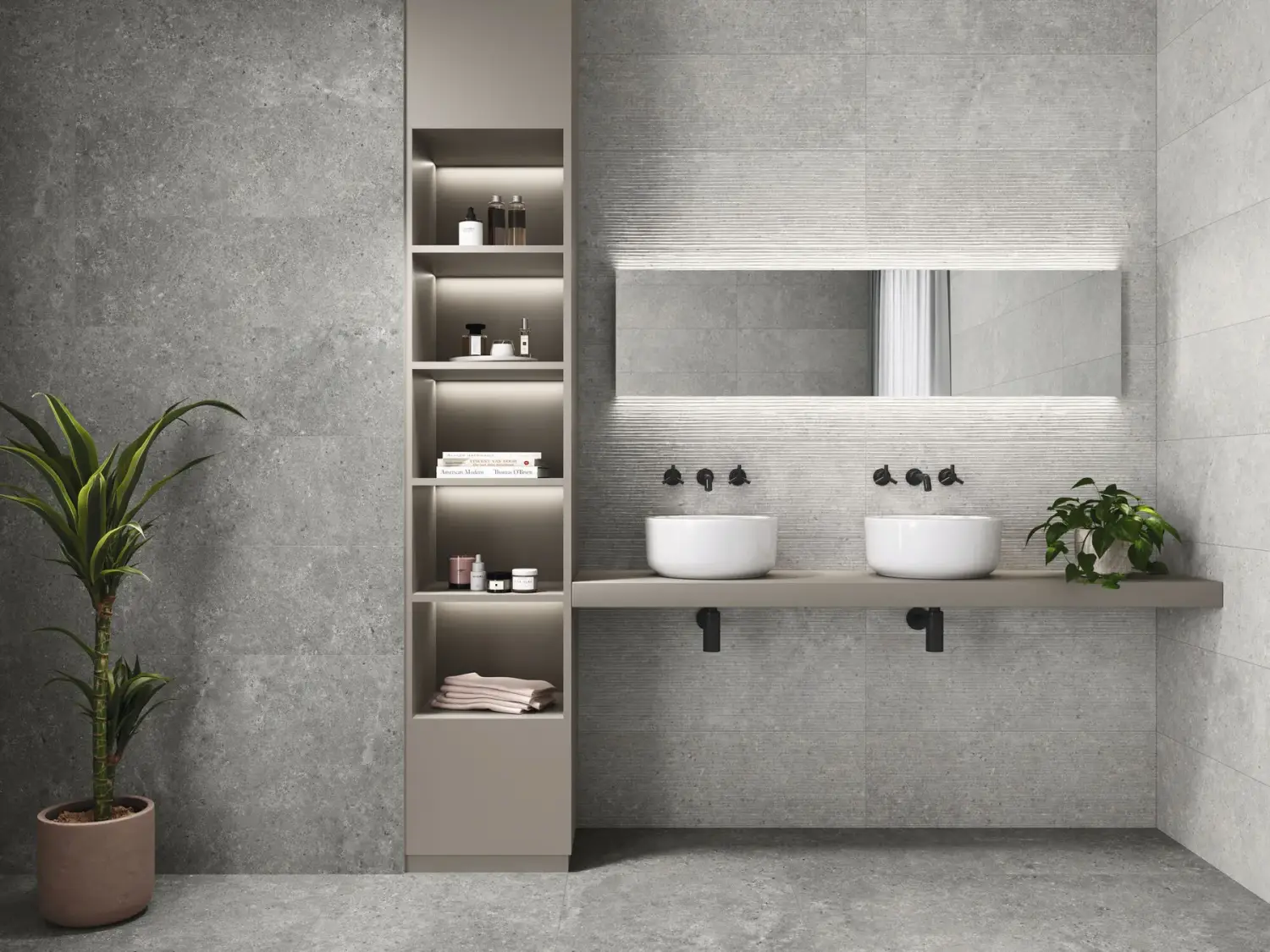 Baldocer Wattle Stoneland Ivory 30x90 mat — aranżacja