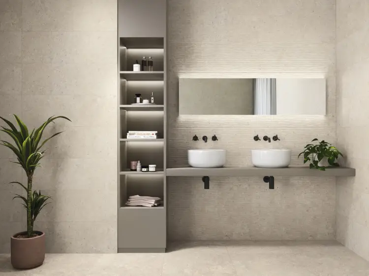 Baldocer Wattle Stoneland Ivory 30x90 mat — aranżacja