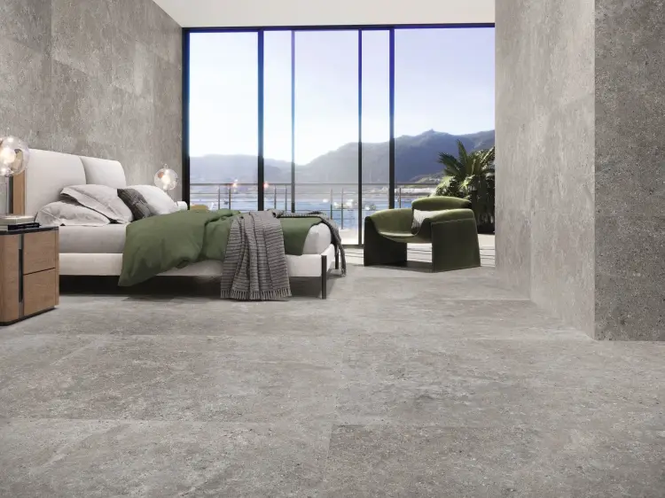 Baldocer Stoneland Grey Esp. 120x120 mat 20 mm antypoślizgowa — aranżacja
