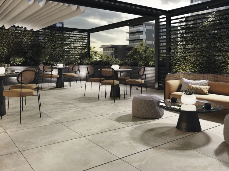 Baldocer Dome Ash 80x80 mat 20 mm antypoślizgowa — aranżacja