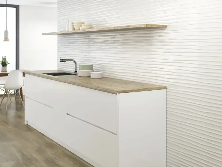Baldocer Wellen Blanco 30x90 połysk — aranżacja