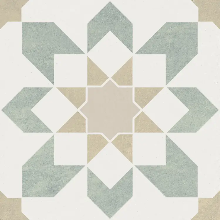 Harmony Doha Green Flower 22,3x22,3 mat — płytka