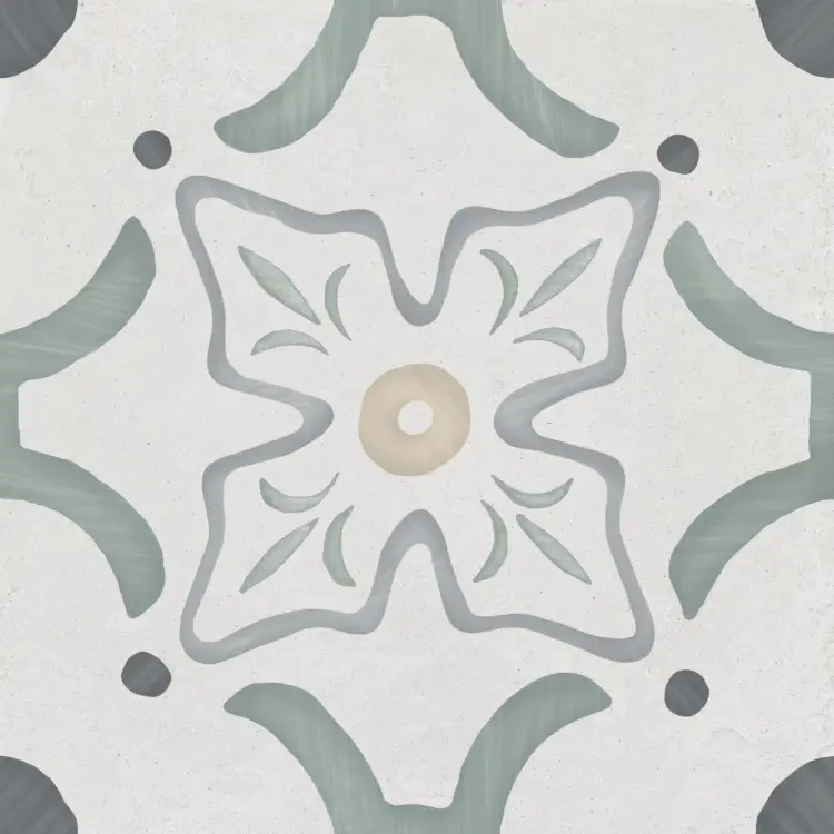 Harmony Sirocco Green Flower 22,3x22,3 mat — płytka