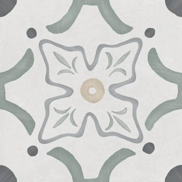 Harmony Sirocco Green Flower 22,3x22,3 mat — płytka