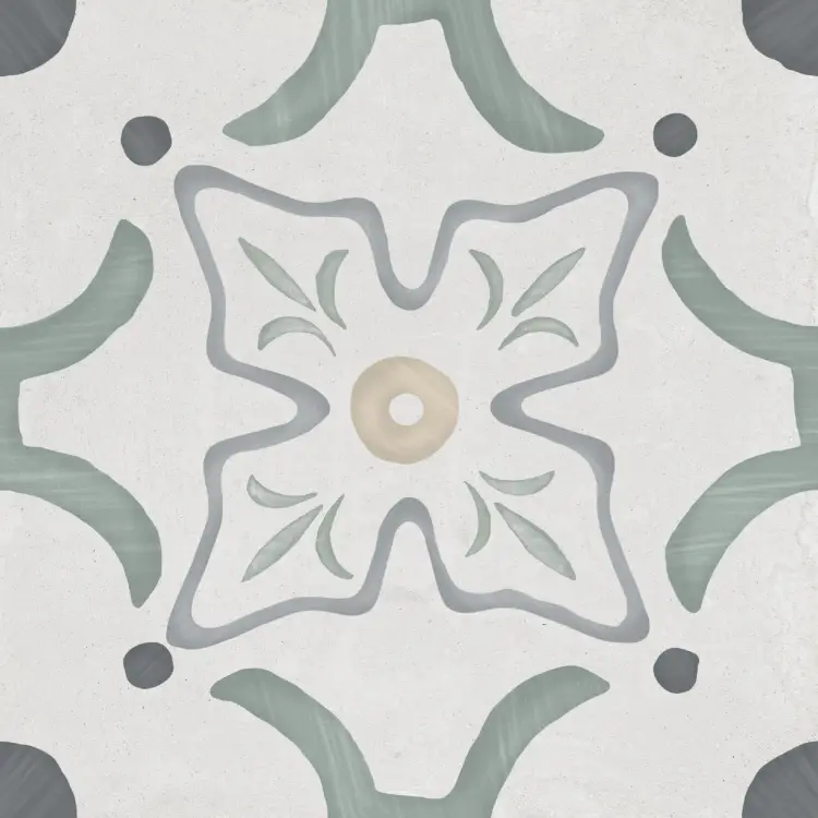 Harmony Sirocco Green Flower 22,3x22,3 mat — płytka