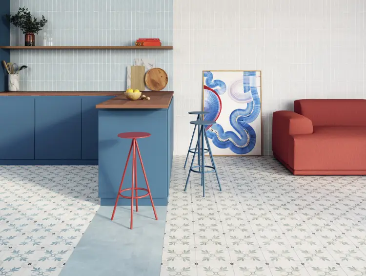 Harmony Sirocco Blue Dhalia 22,3x22,3 mat — aranżacja
