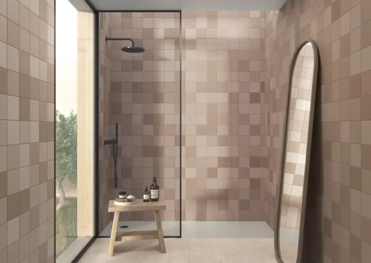 Harmony Rubik Taupe 12,3x12,3 mat — aranżacja