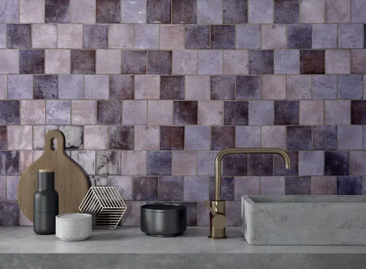Harmony Dyroy Aubergine 6,5x20 mat — aranżacja