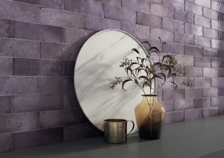 Harmony Dyroy Aubergine 6,5x20 mat — aranżacja