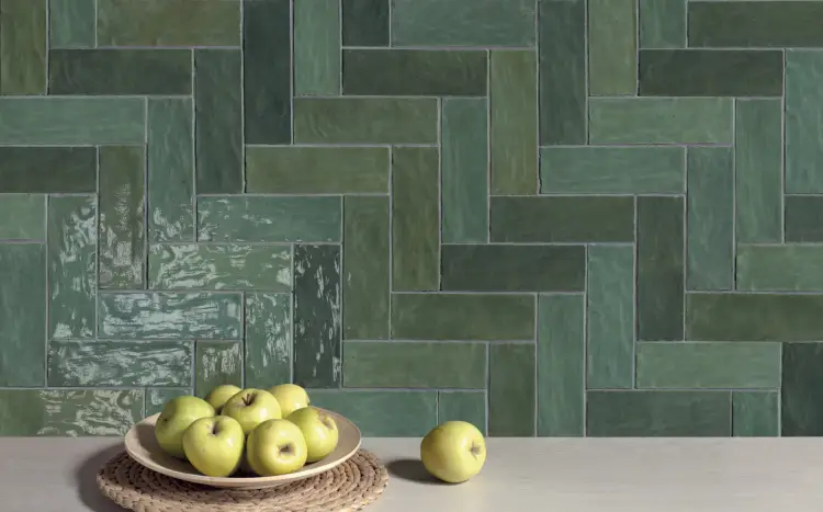 Harmony Riad Green 6,5x20 mat — aranżacja