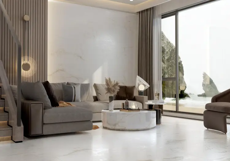 Pamesa CRYSTAL WHITE 1. 60x120 połysk 10,5 mm — ambient