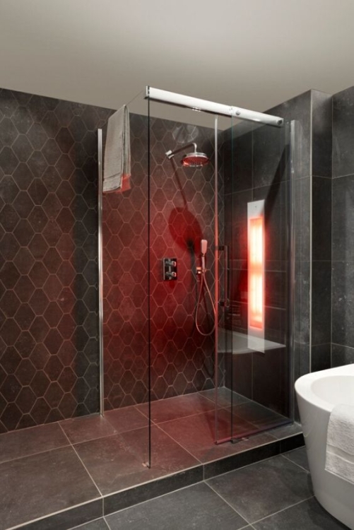 Stemar Sunshower Pure XL White Panel Podtynkowy Podczerwień IR Aluminium Biały