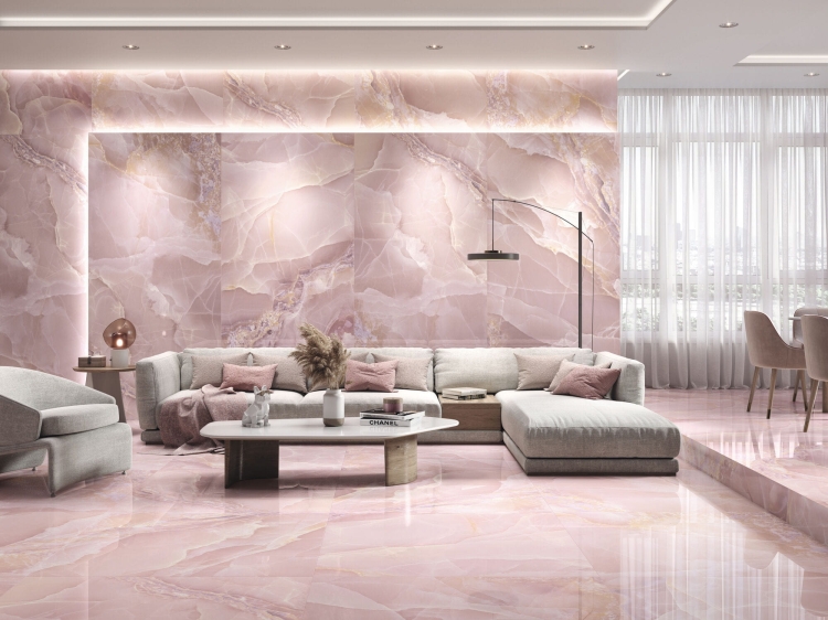 Stemar Baldocer Onyx Rose Pulido 120x260 Połysk Płytka Ścienna Podłogowa Gres