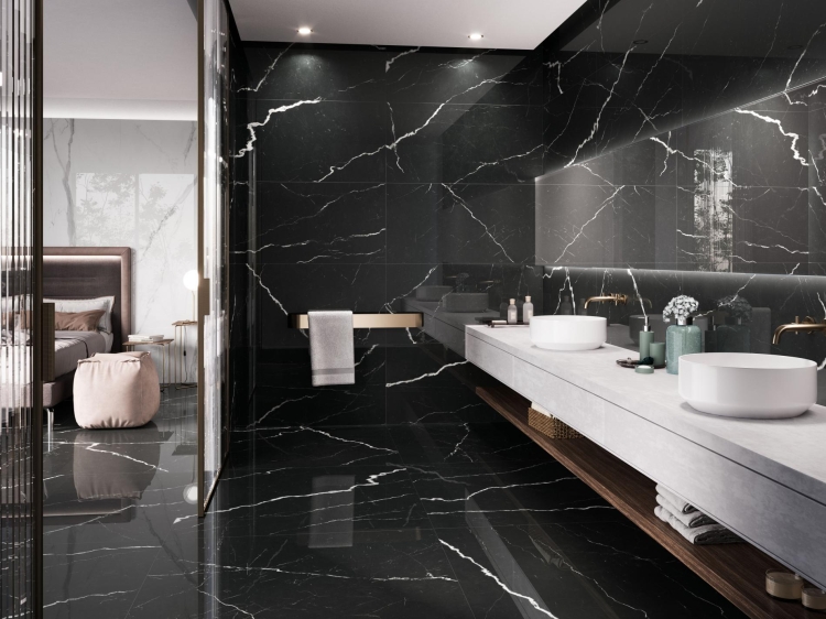 Stemar Pamesa Cr Lux Deva Nero 120x120 Połysk Płytka Ścienna Podłogowa Gres