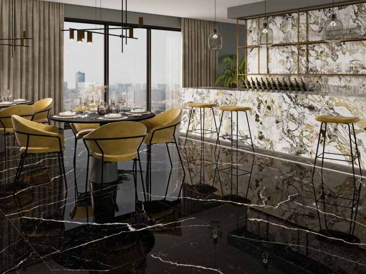 Stemar Pamesa Cr Lux Deva Nero 120x120 Połysk Płytka Ścienna Podłogowa Gres