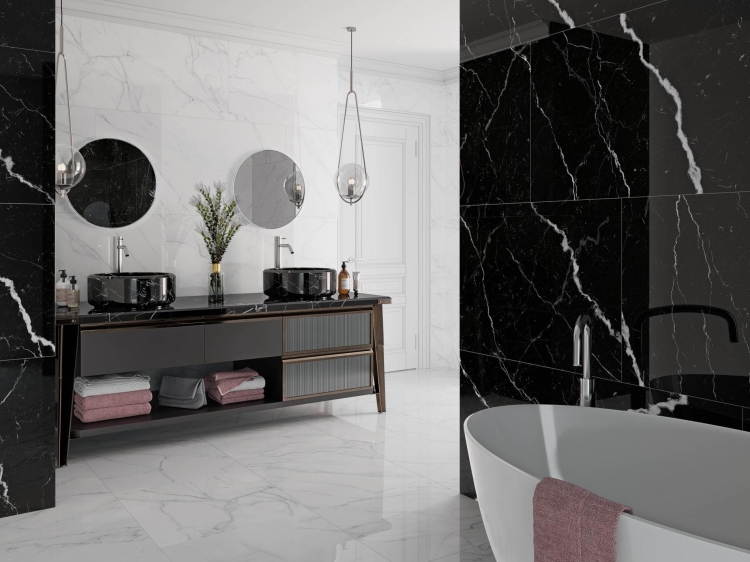 Stemar Pamesa Cr Lux Deva Nero 120x120 Połysk Płytka Ścienna Podłogowa Gres