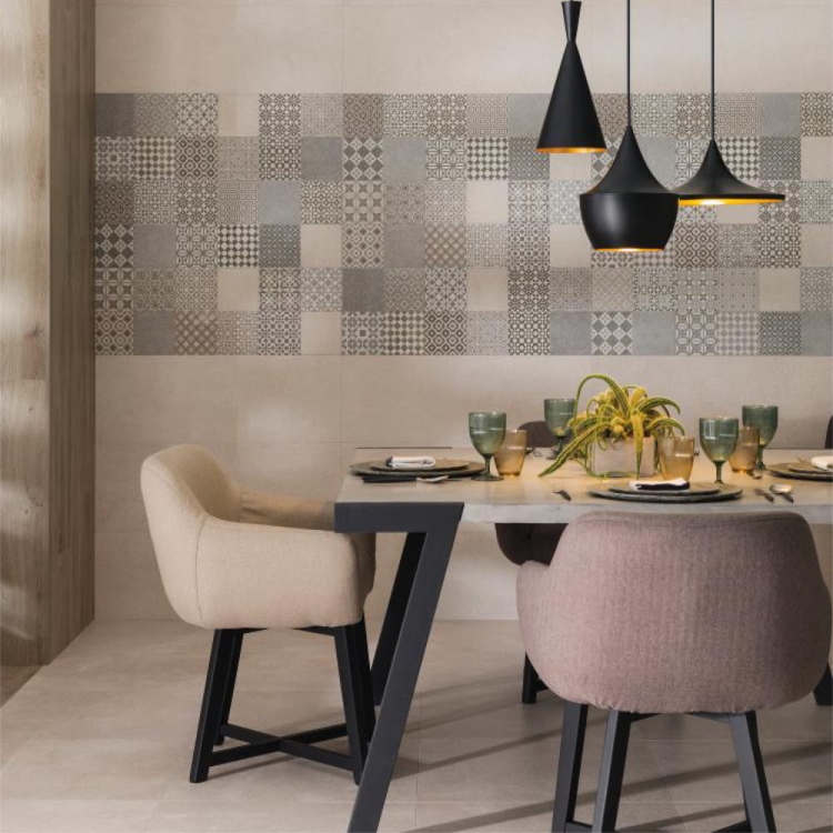 Porcelanosa Bottega Caliza 59,6×120 cm — wielkoformatowy gres porcelanowy, mat, jasna beżowo-szara tonacja